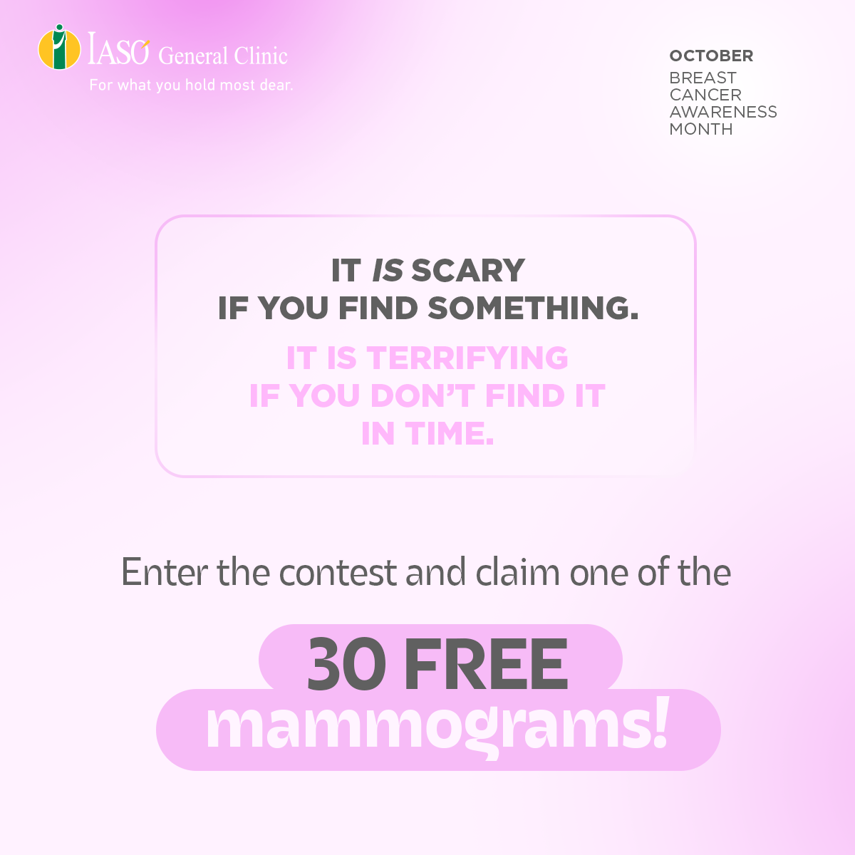 IASO General Clinic: Contest for 30 free-of-charge Digital Mammograms on Facebook & Instagram