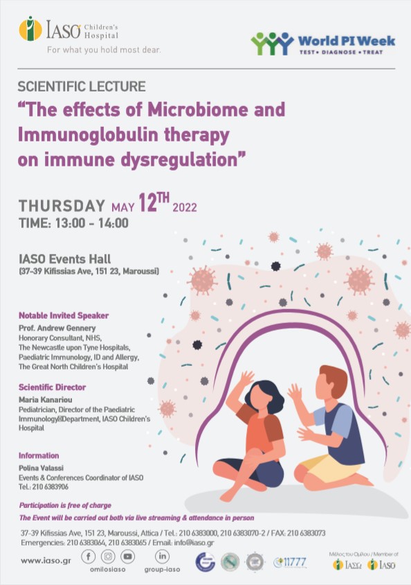 IASO Children’s Hospital: Hybrid Scientific Speech"The effects of Microbiome and Immunoglobulin therapy on immune dysregulation"