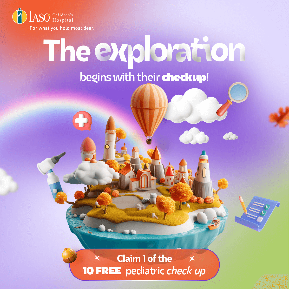 IASO Children’s Hospital: Instagram Contest with 10 FREE checkups and comprehensive pediatric check-up packages at exclusive prices. And… the magical journey of exploration begins!