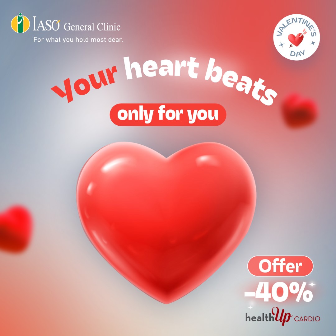 Your heart beats only for you! IASO General Clinic is offering a 40% discount on the healthUp CARDIO checkups, on the occasion of Valentine’s Day