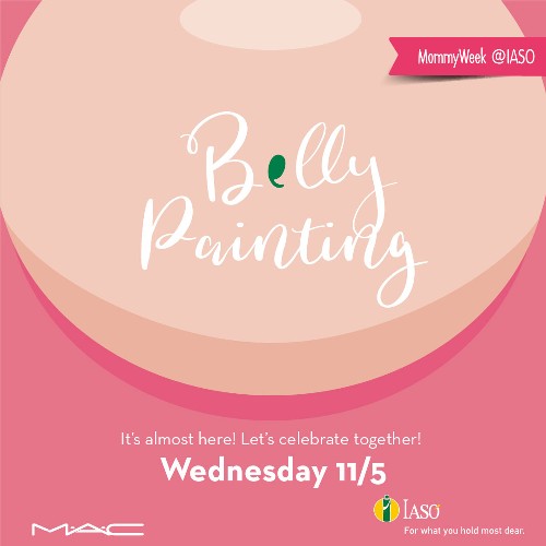 Belly Painting at IASO for Mother’s Day,alongside MAC Cosmetics