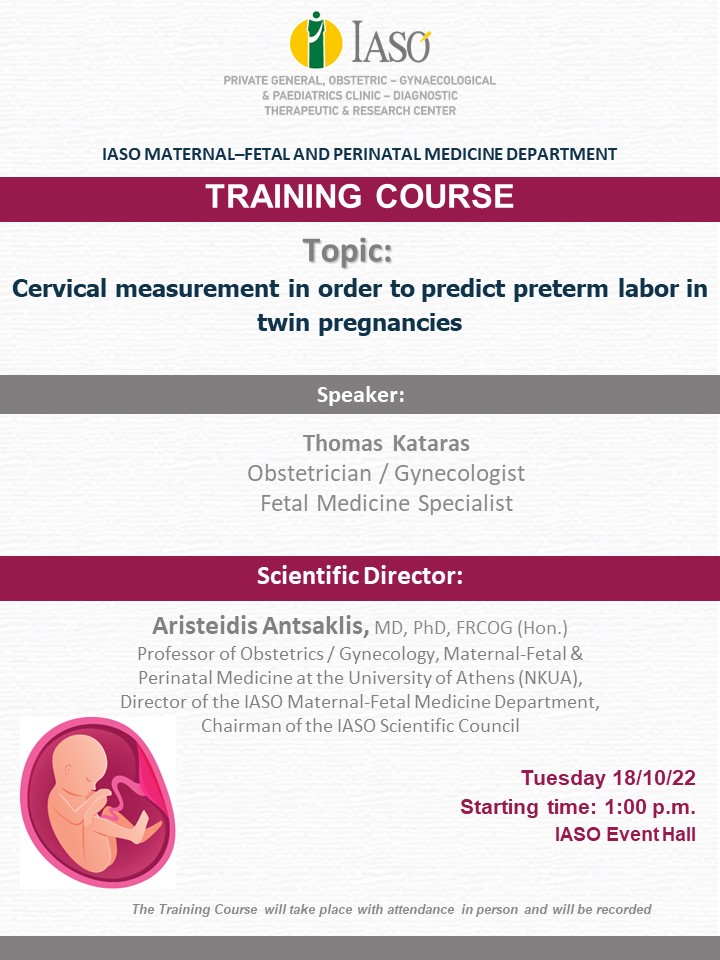 Training Course of the IASO Maternal-Fetal and Perinatal Medicine Department Training Course of the IASO Maternal-Fetal and Perinatal Medicine Department