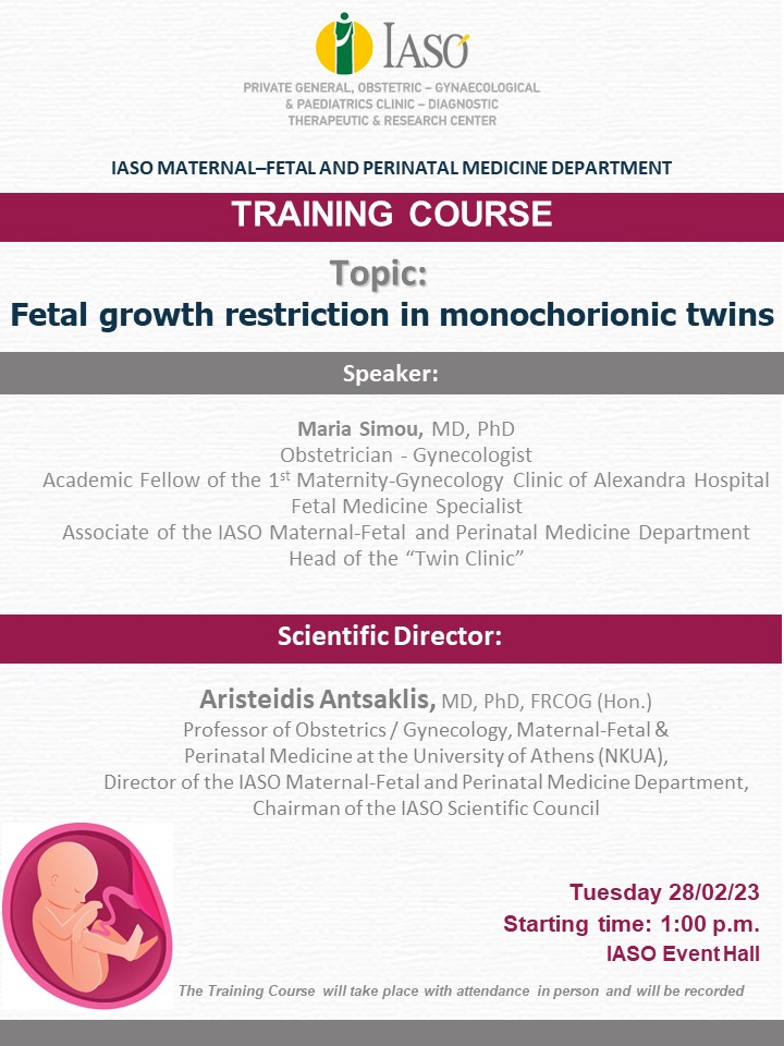 Training Course of the IASO Maternal-Fetal and Perinatal Medicine Department Training Course of the IASO Maternal-Fetal and Perinatal Medicine Department