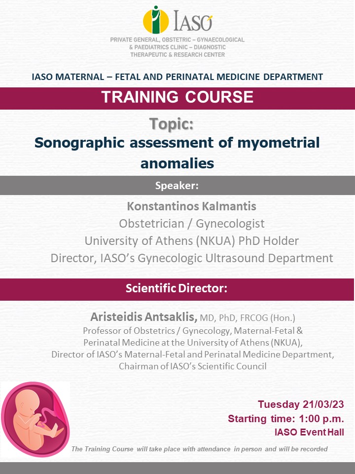 Training Course of the IASO Maternal-Fetal and Perinatal Medicine Department Training Course of the IASO Maternal-Fetal and Perinatal Medicine Department