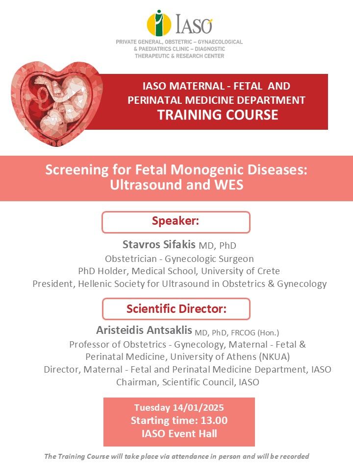 Training Course of IASO’s Maternal - Fetal and Perinatal Medicine Department Training Course of IASO’s Maternal - Fetal and Perinatal Medicine Department