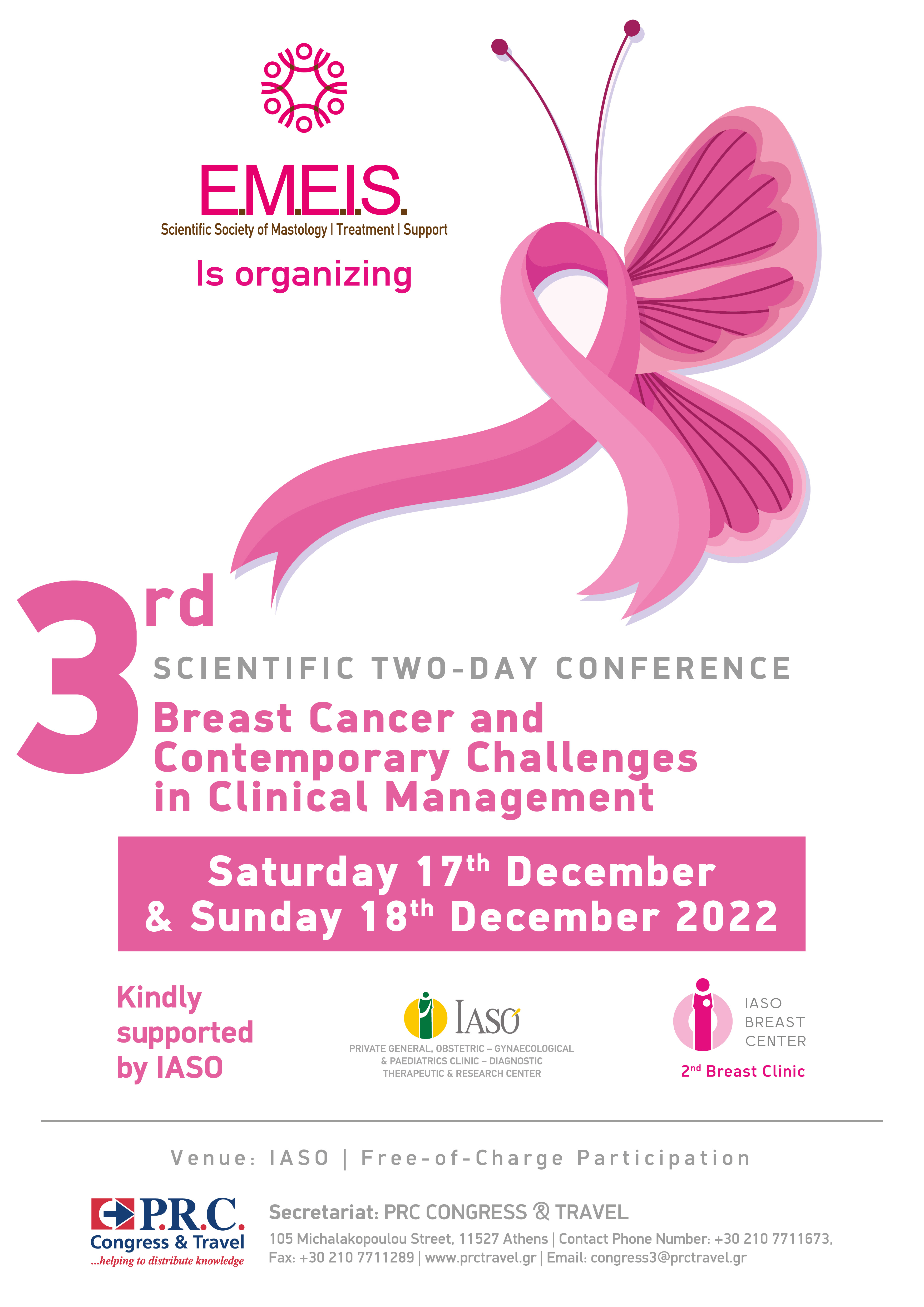 3rd Hybrid Scientific Two-Day Conference of “E.M.E.I.S.” on the topic "Breast Cancer and Contemporary Challenges in Clinical Management" 3rd Hybrid Scientific Two-Day Conference of “E.M.E.I.S.” on the topic "Breast Cancer and Contemporary Challenges in Clinical Management"